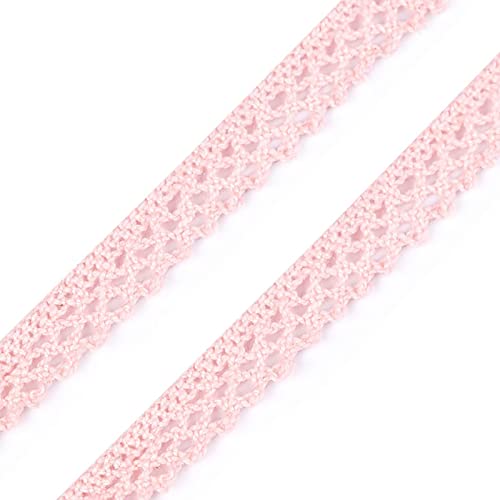 5m Klöppelspitze 12mm Spitze geklöppelt Spitzenband Spitzenborte Häkelspitze Farbwahl, Größe:12mm, Farbe:rosa von maDDma