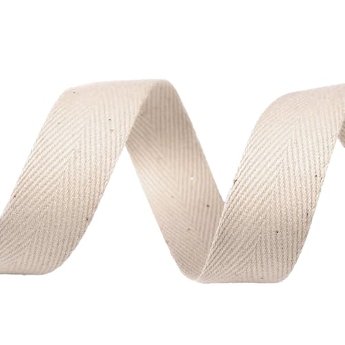 5m Köperband Baumwoll-Band 20mm Einfassband Kantenband Dekorationsband, Farbwahl, Farbe:ecru 5m Köperband Baumwoll-Band 20mm Einfassband Kantenband Dekorationsband, Farbwahl, Farbe:ecru von maDDma