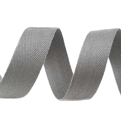 5m Köperband Baumwoll-Band 20mm Einfassband Kantenband Dekorationsband, Farbwahl, Farbe:grau 5m Köperband Baumwoll-Band 20mm Einfassband Kantenband Dekorationsband, Farbwahl, Farbe:grau von maDDma