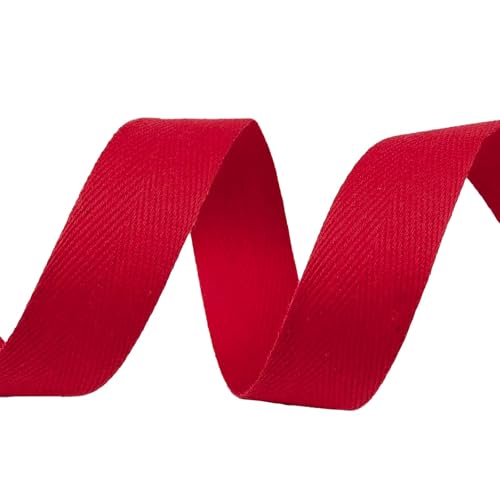 5m Köperband Baumwoll-Band 20mm Einfassband Kantenband Dekorationsband, Farbwahl, Farbe:rot 5m Köperband Baumwoll-Band 20mm Einfassband Kantenband Dekorationsband, Farbwahl, Farbe:rot von maDDma