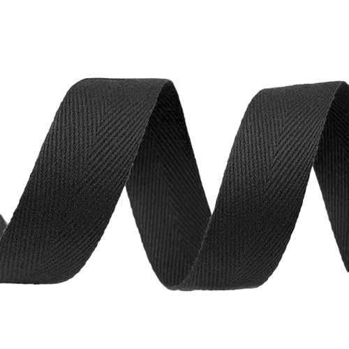5m Köperband Baumwoll-Band 20mm Einfassband Kantenband Dekorationsband, Farbwahl, Farbe:schwarz 5m Köperband Baumwoll-Band 20mm Einfassband Kantenband Dekorationsband, Farbwahl, Farbe:schwarz von maDDma