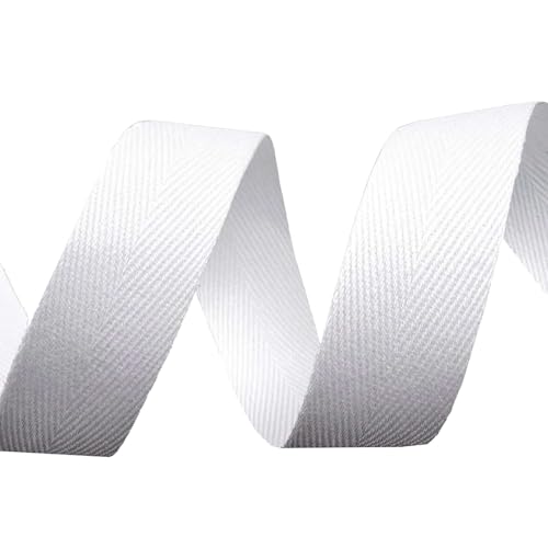 5m Köperband Baumwoll-Band 20mm Einfassband Kantenband Dekorationsband, Farbwahl, Farbe:weiß 5m Köperband Baumwoll-Band 20mm Einfassband Kantenband Dekorationsband, Farbwahl, Farbe:weiß von maDDma