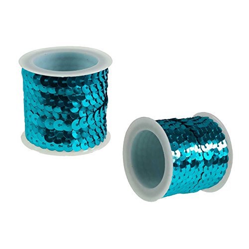 5m Paillettenband 6mm, Farbwahl - Band Paillettenkette Karneval Bauchtanz Pailletten, Farbe:hellblau von maDDma