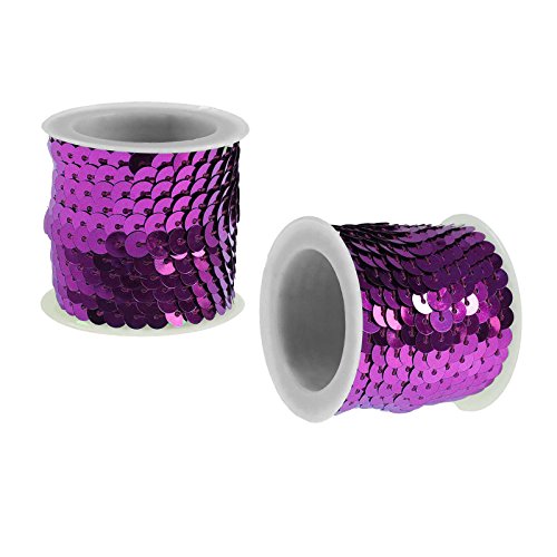 5m Paillettenband 6mm, Farbwahl - Band Paillettenkette Karneval Bauchtanz Pailletten, Farbe:violett von maDDma
