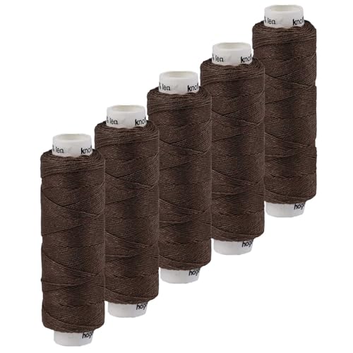 5x50m Leinen Garn Leinenzwirn Flachs Nähfaden robust strapazierfähig Farbwahl, Farbe:dunkelbraun 5x50m Leinen Garn Leinenzwirn Flachs Nähfaden robust strapazierfähig Farbwahl, Farbe:dunkelbraun von maDDma
