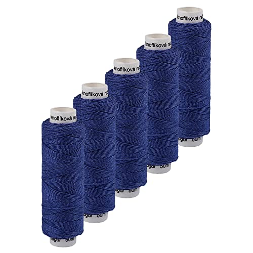 5x50m Leinen Garn Leinenzwirn Flachs Nähfaden robust strapazierfähig Farbwahl, Farbe:königsblau 5x50m Leinen Garn Leinenzwirn Flachs Nähfaden robust strapazierfähig Farbwahl, Farbe:königsblau von maDDma