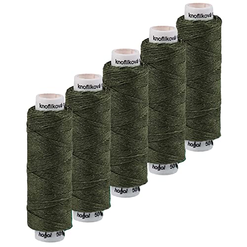 5x50m Leinen Garn Leinenzwirn Flachs Nähfaden robust strapazierfähig Farbwahl, Farbe:moosgrün 5x50m Leinen Garn Leinenzwirn Flachs Nähfaden robust strapazierfähig Farbwahl, Farbe:moosgrün von maDDma