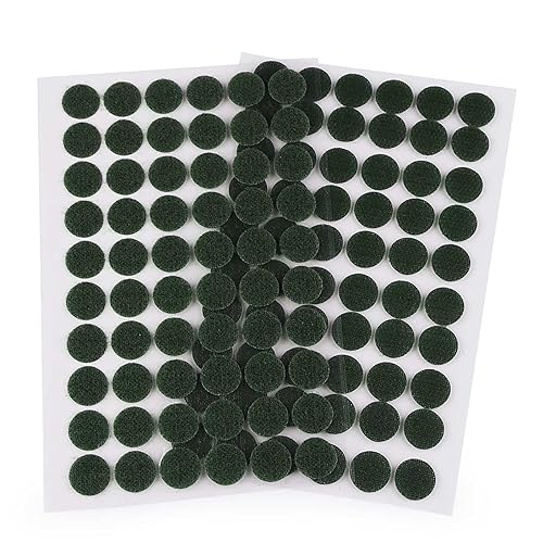 60 Klettpunkte 15mm Klettband-Punkte Klebepunkte Klettverschluss selbstklebend, Farbe:dunkelgrün von maDDma