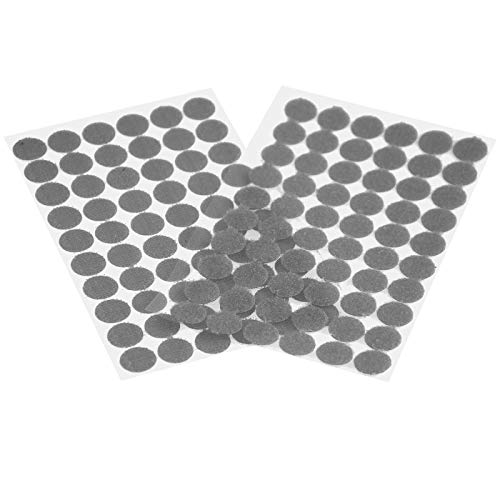 60 Klettpunkte 15mm Klettband-Punkte Klebepunkte Klettverschluss selbstklebend, Farbe:grau von maDDma