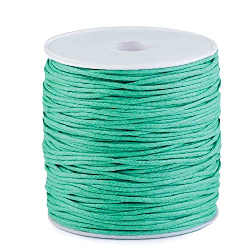 85-100m Gewachste Baumwollschnur 1,5-2mm Baumwollkordel Wachsband Schmuckherstellung, Farbe:türkisgrün von maDDma