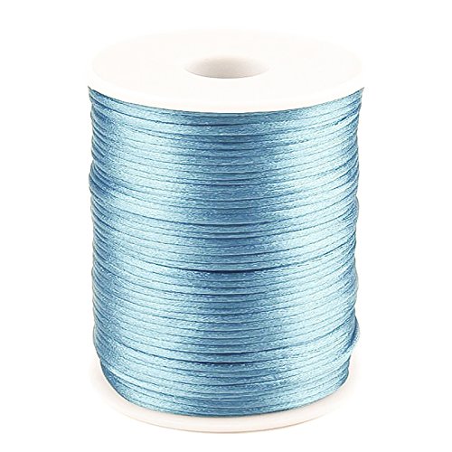 90m Satinschnur 2mm Satinkordel Schmuck-Kordel -Schnur Kumihimo Bänder, Farbwahl, Farbe:Babyblau von maDDma