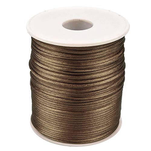 90m Satinschnur 2mm Satinkordel Schmuck-Kordel -Schnur Kumihimo Bänder, Farbwahl, Farbe:braun von maDDma