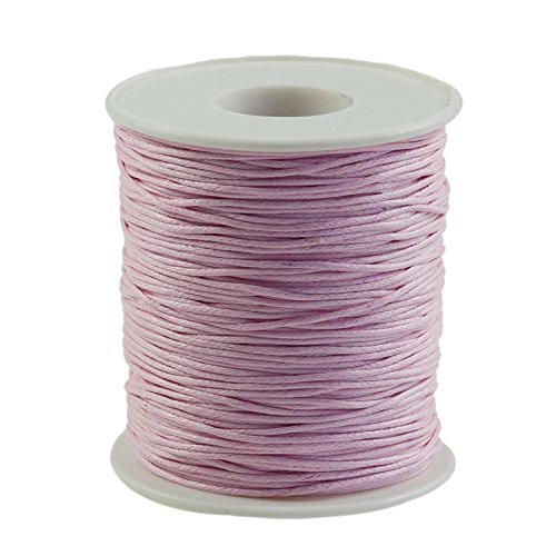 90m gewachste Baumwollschnur 1mm auf Spule Schmuckkordel Schnur Seil Farbwahl, Farbe:rosa von maDDma