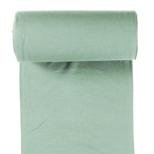 Bio Bündchenstoff Schlauchware 35(70) cm breit Meterware ab 25cm Jersey Oeko-Tex, Farbe:021 - mintgrün von maDDma