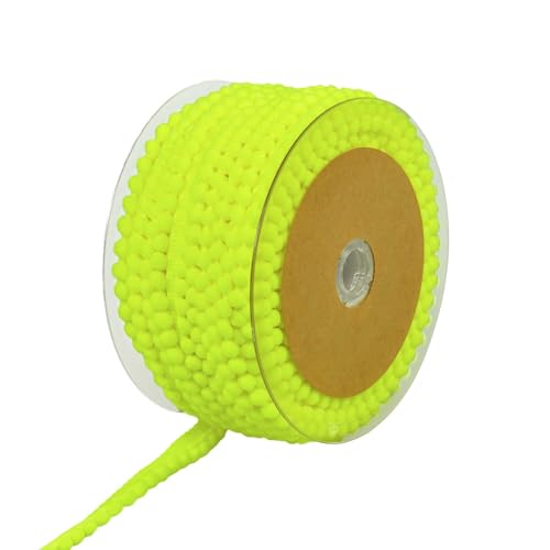 Bommelborte Mini 25m x 11mm uni Bommelgröße 6mm Pomponband Pomponborte 22 Farben, Farbe:neongelb Bommelborte Mini 25m x 11mm uni Bommelgröße 6mm Pomponband Pomponborte 22 Farben, Farbe:neongelb von maDDma