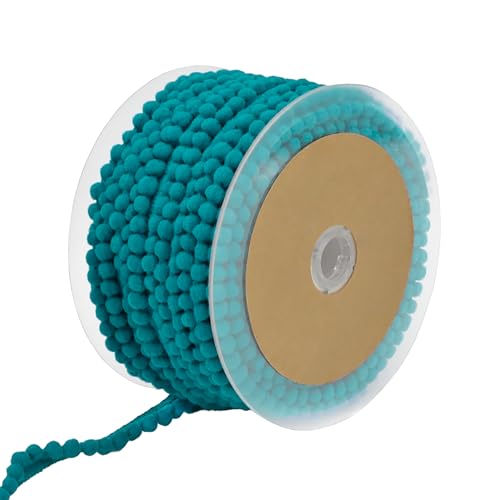Bommelborte Mini 25m x 11mm uni Bommelgröße 6mm Pomponband Pomponborte 22 Farben, Farbe:petrol Bommelborte Mini 25m x 11mm uni Bommelgröße 6mm Pomponband Pomponborte 22 Farben, Farbe:petrol von maDDma