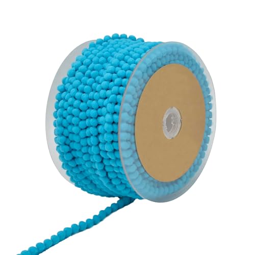 Bommelborte Mini 25m x 11mm uni Bommelgröße 6mm Pomponband Pomponborte 22 Farben, Farbe:türkisblau Bommelborte Mini 25m x 11mm uni Bommelgröße 6mm Pomponband Pomponborte 22 Farben, Farbe:türkisblau von maDDma