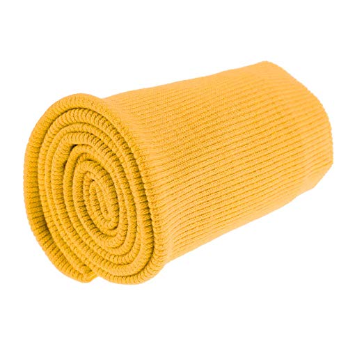 Bündchen Strickbündchen 16x80cm Bündchenstoff Baumwolle elastisch gerippt, Farbwahl, Farbe:gelb von maDDma