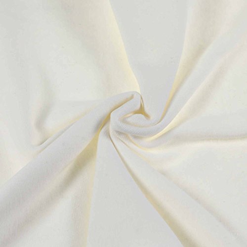 Bündchenstoff Schlauchware 35(70) cm breit Meterware ab 25cm Jersey Oeko-Tex, Farbe:creme von maDDma