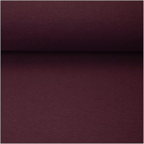 Bündchenstoff Schlauchware 50(100) cm extrabreit 60 Farben Meterware ab 25cm Jersey Oeko-Tex, Farbe:aubergine von maDDma