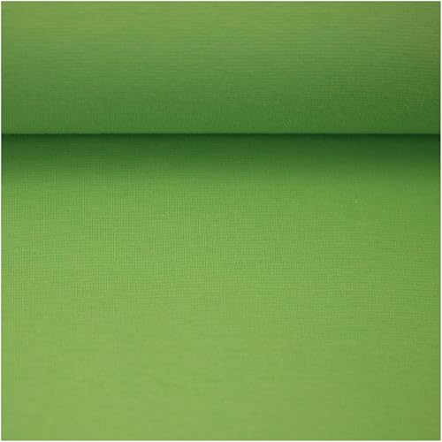 Bündchenstoff Schlauchware 50(100) cm extrabreit 60 Farben Meterware ab 25cm Jersey Oeko-Tex, Farbe:hellgrün von maDDma
