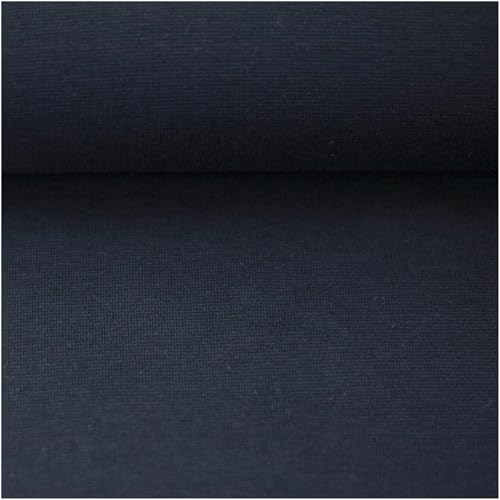 Bündchenstoff Schlauchware 50(100) cm extrabreit 60 Farben Meterware ab 25cm Jersey Oeko-Tex, Farbe:marineblau von maDDma