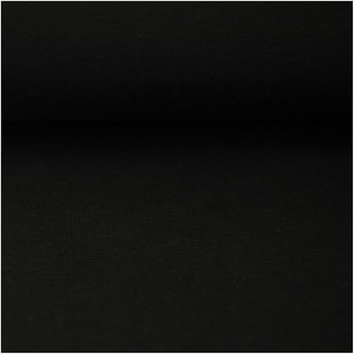 Bündchenstoff Schlauchware 50(100) cm extrabreit 60 Farben Meterware ab 25cm Jersey Oeko-Tex, Farbe:schwarz von maDDma