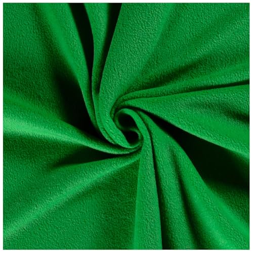 Fleecestoff Vliesstoff Fleece Stoff 50 Farben Zuschnitt ab 0,5m Meterware am Stück, Farbe:grün von maDDma