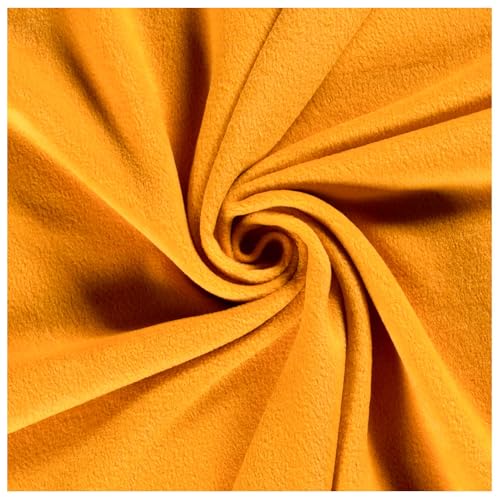 Fleecestoff Vliesstoff Fleece Stoff 50 Farben Zuschnitt ab 0,5m Meterware am Stück, Farbe:maisgelb von maDDma