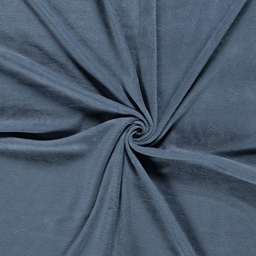 Fleecestoff Vliesstoff Fleece Stoff 50 Farben Zuschnitt ab 0,5m Meterware am Stück, Farbe:jeans von maDDma