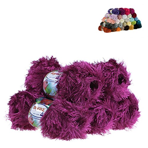Fransen-Strickgarn Yumos 5 Knäuel je 150m/100g Strickgarn Wolle Strickwolle, Nadelstärke 4-5, Häkelnadel 3, Farbe:1060 violett Fransen-Strickgarn Yumos 5 Knäuel je 150m/100g Strickgarn Wolle Strickwolle, Nadelstärke 4-5, Häkelnadel 3, Farbe:1060 violett von maDDma
