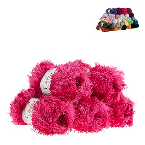Fransen-Strickgarn Yumos 5 Knäuel je 150m/100g Strickgarn Wolle Strickwolle, Nadelstärke 4-5, Häkelnadel 3, Farbe:1137 pink Fransen-Strickgarn Yumos 5 Knäuel je 150m/100g Strickgarn Wolle Strickwolle, Nadelstärke 4-5, Häkelnadel 3, Farbe:1137 pink von maDDma