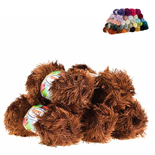 Fransen-Strickgarn Yumos 5 Knäuel je 150m/100g Strickgarn Wolle Strickwolle, Nadelstärke 4-5, Häkelnadel 3, Farbe:1223 braun Fransen-Strickgarn Yumos 5 Knäuel je 150m/100g Strickgarn Wolle Strickwolle, Nadelstärke 4-5, Häkelnadel 3, Farbe:1223 braun von maDDma
