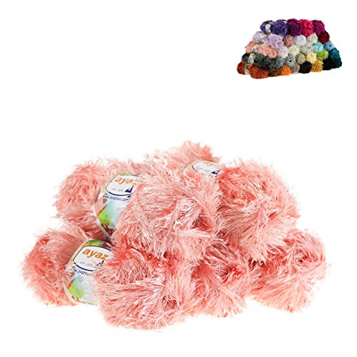 Fransen-Strickgarn Yumos 5 Knäuel je 150m/100g Strickgarn Wolle Strickwolle, Nadelstärke 4-5, Häkelnadel 3, Farbe:2292 lachsfarben Fransen-Strickgarn Yumos 5 Knäuel je 150m/100g Strickgarn Wolle Strickwolle, Nadelstärke 4-5, Häkelnadel 3, Farbe:2292 lachsfarben von maDDma