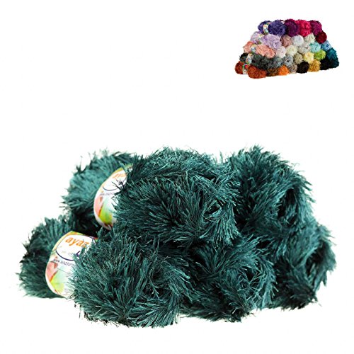 Fransen-Strickgarn Yumos 5 Knäuel je 150m/100g Strickgarn Wolle Strickwolle, Nadelstärke 4-5, Häkelnadel 3, Farbe:2873 dunkelgrün Fransen-Strickgarn Yumos 5 Knäuel je 150m/100g Strickgarn Wolle Strickwolle, Nadelstärke 4-5, Häkelnadel 3, Farbe:2873 dunkelgrün von maDDma