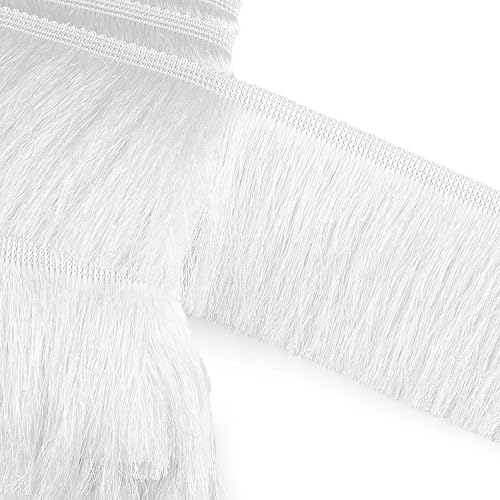 Fransenborte 90mm breit Borte Zuschnitt ab 1m Meterware Quastenborte Zierborte Farbwahl, Farbe:weiß Fransenborte 90mm breit Borte Zuschnitt ab 1m Meterware Quastenborte Zierborte Farbwahl, Farbe:weiß von maDDma