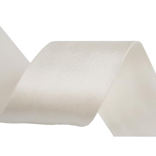 Glanz-Satin Gummiband 2m x 5cm Gummilitze 50mm f. Gürtel Kleider Blusen, Farbe:champagner von maDDma