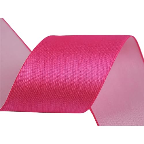 Glanz-Satin Gummiband 2m x 5cm Gummilitze 50mm f. Gürtel Kleider Blusen, Farbe:pink von maDDma