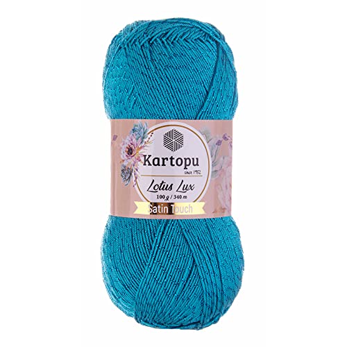 Glitzerwolle Kartopu Lotus Lux 100g Strickgarn Wolle mit Glitzer Oeko Tex Glitzergarn Sommer, Farbe:K512 türkisblau Glitzerwolle Kartopu Lotus Lux 100g Strickgarn Wolle mit Glitzer Oeko Tex Glitzergarn Sommer, Farbe:K512 türkisblau von maDDma