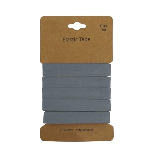 Gummiband 3m x 10mm Gummilitze Gummi elastisches Band Flachgummi Farbwahl, Farbe:graublau Gummiband 3m x 10mm Gummilitze Gummi elastisches Band Flachgummi Farbwahl, Farbe:graublau von maDDma