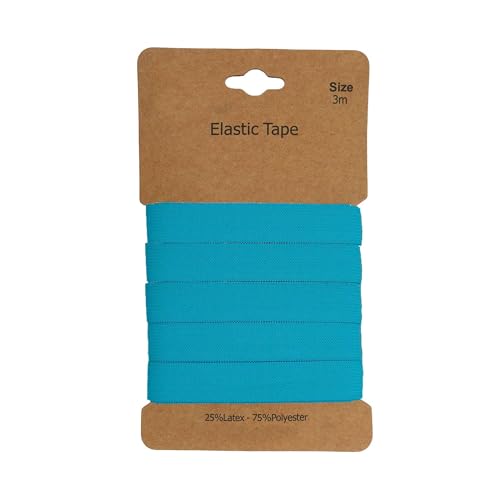 Gummiband 3m x 10mm Gummilitze Gummi elastisches Band Flachgummi Farbwahl, Farbe:türkis Gummiband 3m x 10mm Gummilitze Gummi elastisches Band Flachgummi Farbwahl, Farbe:türkis von maDDma