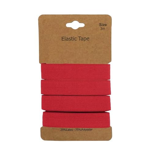 Gummiband 3m x 15mm Gummilitze Gummi elastisches Band Flachgummi Farbwahl, Farbe:rot Gummiband 3m x 15mm Gummilitze Gummi elastisches Band Flachgummi Farbwahl, Farbe:rot von maDDma