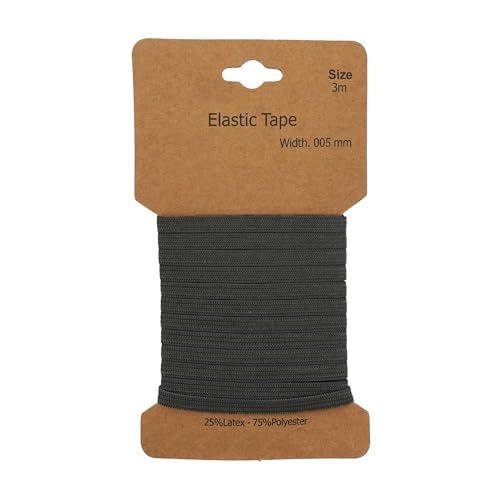 Gummiband 3m x 5mm Gummilitze Gummi elastisches Band Flachgummi Farbwahl, Farbe:anthrazit Gummiband 3m x 5mm Gummilitze Gummi elastisches Band Flachgummi Farbwahl, Farbe:anthrazit von maDDma
