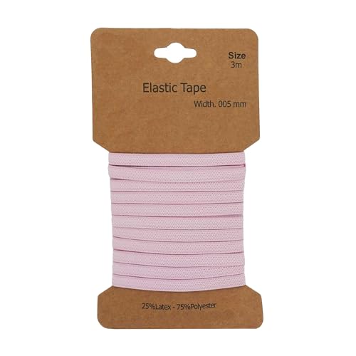 Gummiband 3m x 5mm Gummilitze Gummi elastisches Band Flachgummi Farbwahl, Farbe:babyrosa Gummiband 3m x 5mm Gummilitze Gummi elastisches Band Flachgummi Farbwahl, Farbe:babyrosa von maDDma
