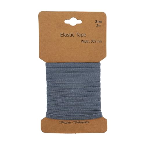 Gummiband 3m x 5mm Gummilitze Gummi elastisches Band Flachgummi Farbwahl, Farbe:graublau Gummiband 3m x 5mm Gummilitze Gummi elastisches Band Flachgummi Farbwahl, Farbe:graublau von maDDma