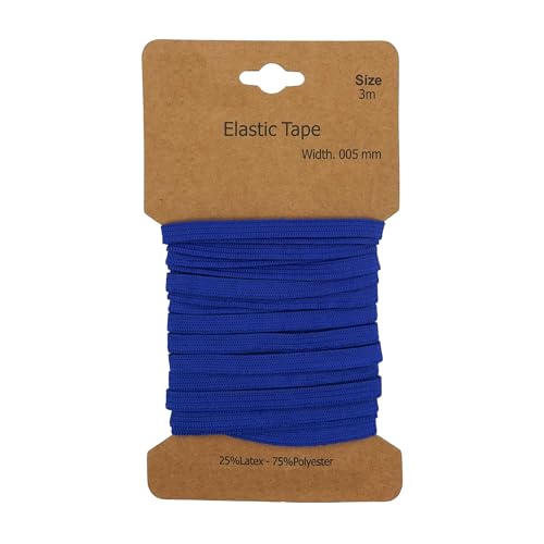 Gummiband 3m x 5mm Gummilitze Gummi elastisches Band Flachgummi Farbwahl, Farbe:königsblau Gummiband 3m x 5mm Gummilitze Gummi elastisches Band Flachgummi Farbwahl, Farbe:königsblau von maDDma