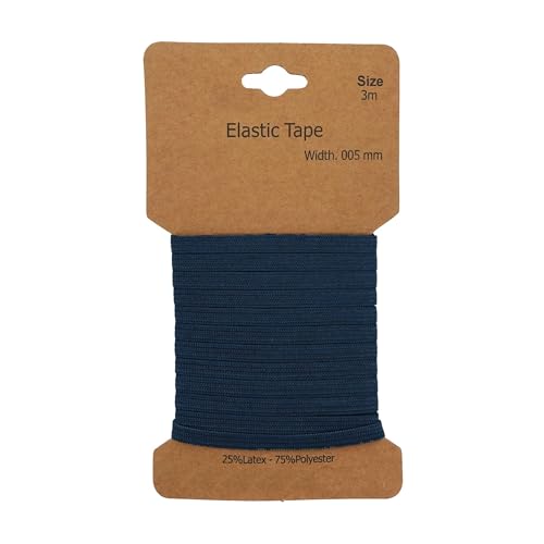 Gummiband 3m x 5mm Gummilitze Gummi elastisches Band Flachgummi Farbwahl, Farbe:marineblau Gummiband 3m x 5mm Gummilitze Gummi elastisches Band Flachgummi Farbwahl, Farbe:marineblau von maDDma