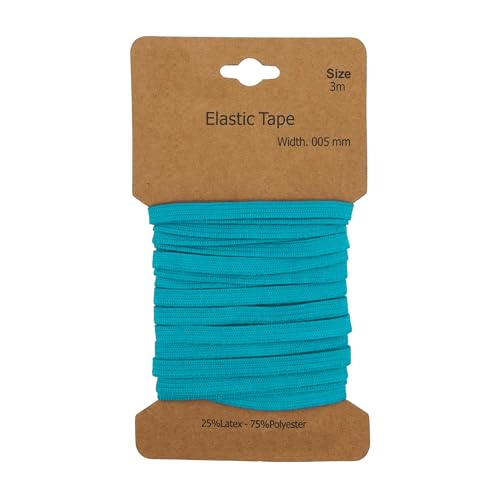 Gummiband 3m x 5mm Gummilitze Gummi elastisches Band Flachgummi Farbwahl, Farbe:türkis Gummiband 3m x 5mm Gummilitze Gummi elastisches Band Flachgummi Farbwahl, Farbe:türkis von maDDma