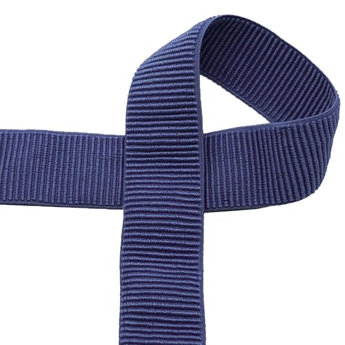 Gummiband 50 mm Elastic Rib Band ab 1m geripptes Gummiband Bund Bündchen Gürtel, Farbe:blau von maDDma