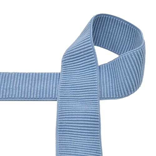 Gummiband 50 mm Elastic Rib Band ab 1m geripptes Gummiband Bund Bündchen Gürtel, Farbe:hellblau von maDDma